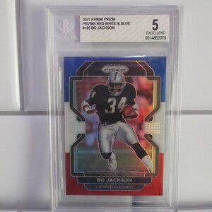 2021 PANINI PRIZM PRIZMS RED WHITE & BLUE #185 BO JACKSON EXCELLENT 5